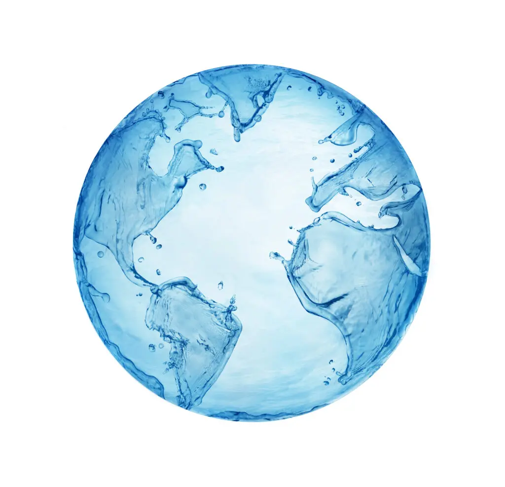 A blue globe with continents on it